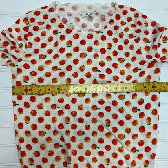 J. Crew Factory peach print crew neck sweater - Picture 5 of 11